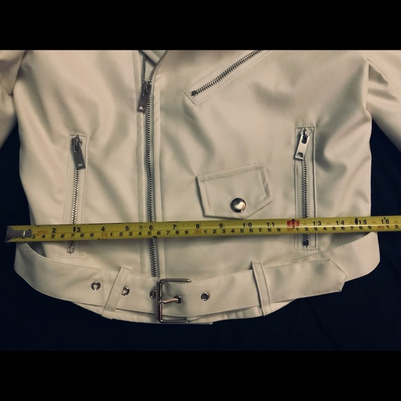 Mark & Morten White Vegan “Leather” motorcycle jacket (small) - Picture 4 of 10